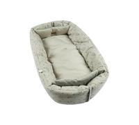 Sterntaler Baby Nest, giraffa e leone, morbido nido in misto cotone, utilizzabile su entrambi i lati e trasformabile per gattonare, con passanti per giocattoli, giocattoli per neonati e bambini, ocra
