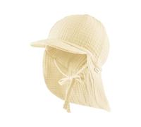 Sterntaler - Kids' Peaked Cap with Neck Flap - Muslin, Tie - Cappellino 45 cm beige