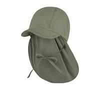 Sterntaler Berretto Unisex con Protezione per Il Collo e Lacci, Verde Scuro, 53 cm