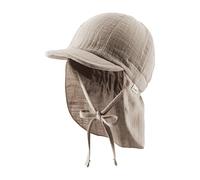 Sterntaler Berretto Unisex con Protezione per Il Collo in Mussola di Cotone con Nastro di Legatura, Cappello da Sole, Talpa, 43