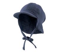 Sterntaler Cappello da Bambino con Fascia in Mussola, Cappello da Sole, Blu, 43
