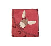 Sterntaler Emmily - Asciugamano da bagno con cappuccio, motivo: farfalle, 100 x 100 cm, colore: Rosso chiaro