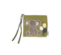 Sterntaler Libro da gioco unisex per bambini, in tessuto, motivo: elefante Eddy, libro di peluche, libro crepitante, verde medio