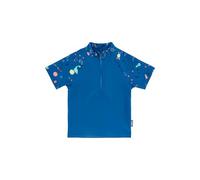 Sterntaler Maglietta da Bagno a Maniche Corte, Stampa Spaziale, Protezione UV 50+, con Colletto Alto, con Chiusura Lampo Frontale e Protezione per Il Mento, Costume da Bagno per Bambini, Blu Reale, 6