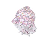 Sterntaler Schirmmütze Blümchen mit Nackenschutz und Bindeband, Cuffia da Nuoto Blümchen con Protezione per Il Collo e Laccio Bambina, Ecru,