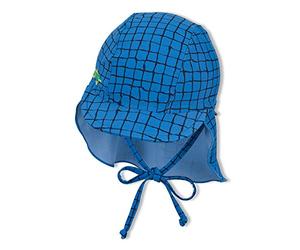 Sterntaler Schirmmütze mit Nackenschutz Krokodil Cappello da Sole, Blu, 47 Bimbo