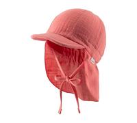 Sterntaler Schirmmütze Nackenschutz aus Baumwoll Musselin mit Bindeband Cappello da Sole, Corallo, 49 Unisex-Adulto