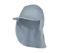 Sterntaler Schirmmütze Nackenschutz mit Hohen Baumwollanteil Cappello da Sole, Grigio/Blu, 55 Unisex-Adulto