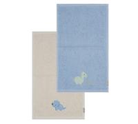 Sterntaler Set di 2 asciugamani per bambini Dino Rexi - Set di asciugamani in cotone assorbente piacevole sulla pelle - Asciugamani per bambini con eleganti bordi e applicazioni, blu