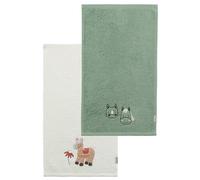 Sterntaler Set di 2 asciugamani per bambini, in cotone assorbente, piacevole sulla pelle, con bellissimi bordi e applicazioni, verde pietra