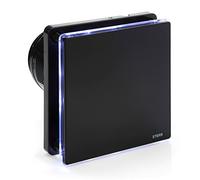 STERR BFS100L-B Ventilatore da Bagno Nero 100mm con LED Frontale in Vetro Look Moderno 10W