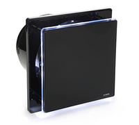 STERR BFS150T-B - Ventilatore da bagno nero con vetro e timer 150 mm - BFS150T-B