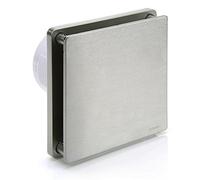 STERR Estrattore d'aria argento con sensore di umidità 100 mm, ventilatore estrattore d'aria, ventilatore da bagno, ventilatore da bagno, colore: grigio, argento