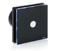 STERR Nero Aspiratore Bagno 100 mm com LED + PIR Ventilatore Da Bagno Silenzioso - Ventilatore Da Bagno Moderno - Ventilatore Da Bagno 100 mm
