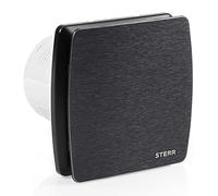 STERR - Ventilatore da bagno, 100 mm, con sensore di umidità, colore nero, silenzioso, moderno, 100 mm