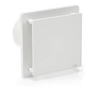 STERR Ventilatore da bagno bianco 125 mm con IGROSTATO - Ventilatore da bagno - Frontale in vetro - Aspetto moderno - BFS125H - 20 W