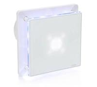 STERR Ventilatore da bagno bianco 125 mm con LED + TIMER - Ventilatore da bagno - Frontale in vetro - Look moderno - BFS125LT - 20 W