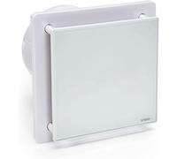 STERR Ventilatore da bagno bianco 150 mm con HYGROSTAT - Ventilatore da bagno - Frontale in vetro - Aspetto moderno - BFS150H - 25 W