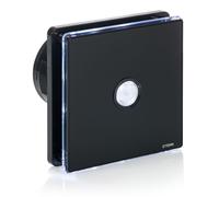 STERR - Ventilatore da bagno nero con illuminazione a LED e sensore di movimento