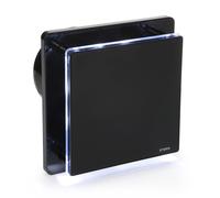STERR - Ventilatore da bagno nero con illuminazione a LED e timer - BFS125LT-B