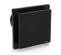 STERR - Ventilatore da bagno nero da 125 mm / 5 pollici - Ventilatore estrattore - Frontale in vetro - Aspetto moderno - BFS125-B - 20 W