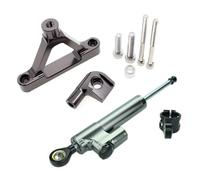 Sterzo Stabilizzatore Moto Compatibile con ZX6R 2007-2008 Motociclette Ammortizzatore Sterzo Stabilizzatore Universale Ammortizzatore Lineare Supporto Staffa Accessori Regolabile(Gray)