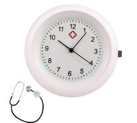 Stethoscope Clock - Clip-on Stethoscope Watch with Symbols, Chest Watch for Nurses, Water-resistant Pocket Watch Brooch Fob for Doctor, Clinic Staff, Professionals
