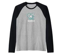 Stetoscopio a Forma di Cuore per Infermiera compassionevole, Simbolo di Fede Maglia con Maniche Raglan