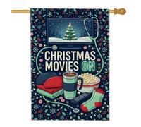 Stetoscopio a tema natalizio medico con bandiera della casa, 71 x 101 cm | Tema medico professionale, bandiera da cortile, accogliente notte di film invernale, popcorn e cioccolata calda