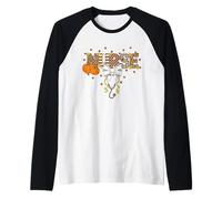 Stetoscopio da Infermiera del Ringraziamento, con Fiocco per Halloween, Autunno Maglia con Maniche Raglan