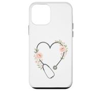 Stetoscopio floreale a forma di cuore medico medico medico MD Custodia per iPhone 12 mini