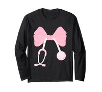 Stetoscopio Medico Medico con Fiocco di Colore Rosa Infermiera Coquette Maglia a Manica