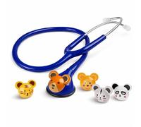 Stetoscopio pediatrico Pulox CSC-10 con 5 pin a forma di animali - Stetoscopio medico a testa singola per pediatria in blu reale