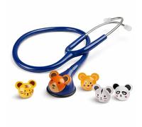 Stetoscopio per bambini Pulox CSC-10 con 5 puntali a forma di animale - Stetoscopio medico a testa singola per pediatria in blu scuro