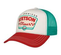Stetson All American Diner Trucker Cappellino da baseball, cappellino da baseball, da uomo e da donna, con ombrello, primavera, estate, autunno/inverno, bianco-rosso, Taglia unica