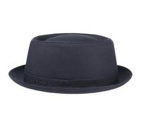 Stetson Athens Cotton Porkpie Cappello Donna/Uomo - Pork Pie Made in Italy - Estate/Inverno - Cappello da Uomo Imbottito - - Cappello in Cotone Blu Scuro 55 cm