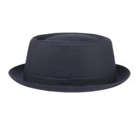 Stetson Athens Cotton Porkpie Cappello Donna/Uomo - Pork Pie Made in Italy - Estate/Inverno - Cappello da Uomo Imbottito - - Cappello in Cotone Blu Scuro 60 cm