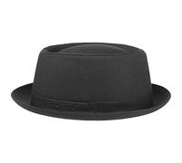 Stetson Athens Cotton Porkpie Cappello Donna/Uomo - Pork Pie Made in Italy - Estate/Inverno - Cappello da Uomo Imbottito - - Cappello in Cotone Nero 55 cm
