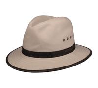 Stetson Cappello Outdoor in Cotone AVA Uomo - Outback avventuriero con Fascia Pelle, pistagna Estate Primavera/Estate - M (56-57 cm) Beige Chiaro