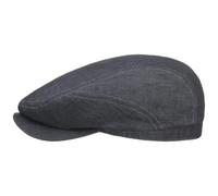 Stetson Belfast Coppola Estiva Uomo - Made in The EU Berretto Lino Cappello Piatto con Visiera Estate Primavera/Estate - 55 cm Denim