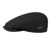 Stetson Belfast Wool Blend Coppola Uomo - Made in The EU Cappello Piatto Berretto Cappellino Lana con Visiera, Fodera Inverno Autunno/Inverno - 57 cm Nero