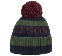 Stetson Berretto con Pompon Classic Donna/Uomo - Made in Italy Beanie Lavorato a Maglia Invernale Risvolto, Risvolto Inverno Autunno/Inverno - Taglia Unica Verde-Blu