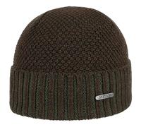 Stetson Berretto con Risvolto Tevida Merino Uomo - Made in Italy Beanie Invernale Lana Inverno Autunno/Inverno - Taglia Unica Marrone Scuro