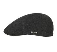 Stetson Texas Wool Gatsby cap Coppola Uomo - Berretti Piatti Cappello Piatto Berretto Becco Anatra con Visiera, Fodera, Fodera Inverno Autunno/Inverno - XXL (62-63 cm) Antracite