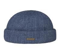 Stetson Berretto Docker Brinkley Uomo - Made in The EU Skull cap con Risvolto, Docker, Fodera Estate/Inverno Primavera Estate Autunno Inverno - L (58-59 cm) Blu-mélange