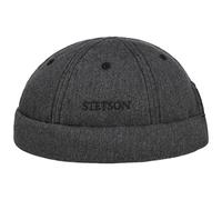 Stetson Berretto Docker Cotton Melange Uomo - Calotta con Risvolto, Inverno Autunno Primavera Estate Estate/Inverno - S (54-55 cm) Antracite