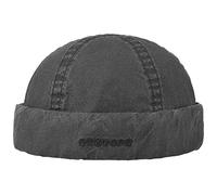 Stetson Berretto Docker Delave Organic Cotton Uomo - Beanie d´Estate in Cotone Calotta con Risvolto, Primavera/Estate Estate - L (58-59 cm) Nero