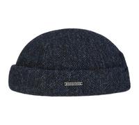 Stetson Berretto Docker Lavoy Herringbone Wool Uomo - Made in The EU Calotta Beanie Invernale con Risvolto, Docker, Fodera, Chiusura a Strappo Autunno/Inverno Inverno - XL (60-61 cm) Blu Scuro