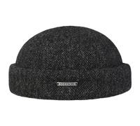 Stetson Berretto Docker Lavoy Herringbone Wool Uomo - Made in The EU Calotta Beanie Invernale con Risvolto, Docker, Fodera, Chiusura a Strappo Autunno/Inverno Inverno - L (58-59 cm) Antracite
