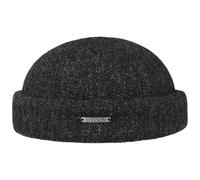 Stetson Berretto Docker Lavoy Herringbone Wool Uomo - Made in The EU Calotta Beanie Invernale con Risvolto, Docker, Fodera, Chiusura a Strappo Autunno/Inverno Inverno - M (56-57 cm) Antracite